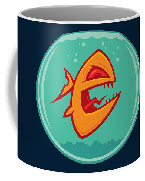Anger Coffee Mug featuring the digital art Angry Goldfish by John Schwegel