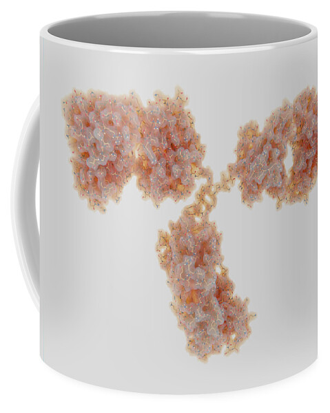 3d Structure Coffee Mug featuring the photograph Antibody Molecule by Juan Gaertner