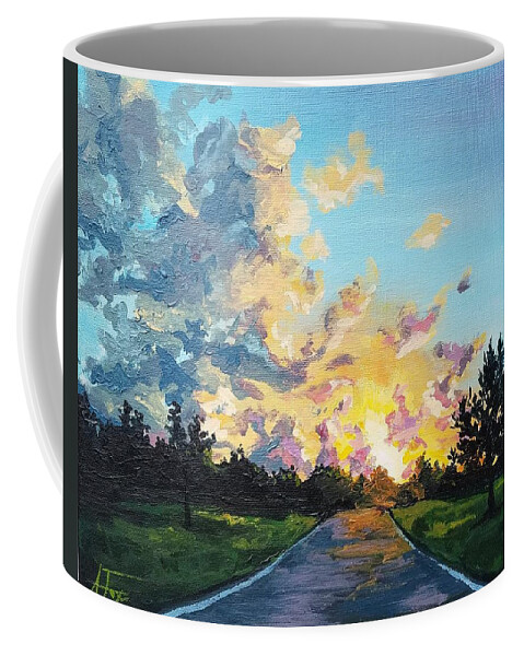 Sunrise Coffee Mug featuring the painting Anticipation by Allison Fox