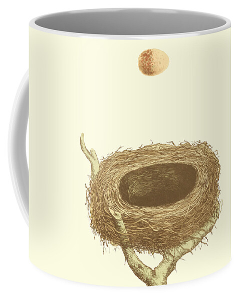 Bird Coffee Mug featuring the painting Antique Nest & Egg IIi by Morris