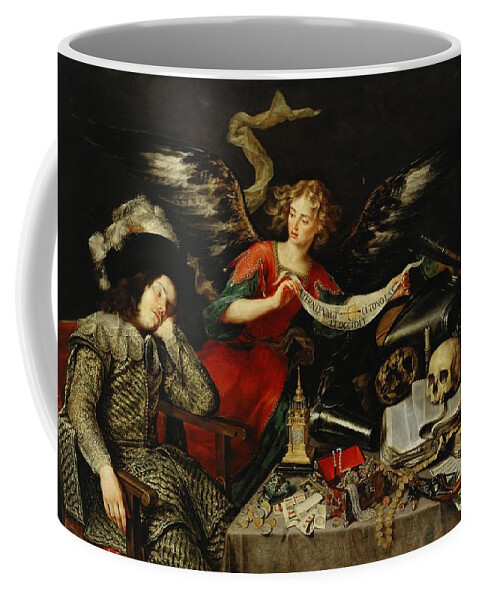 Antonio De Pereda Coffee Mug featuring the painting Antonio de Pereda / 'The Knight's Dream', 1655, Oil on canvas, 217 x 152 cm. by Antonio de Pereda -c 1611-1678-
