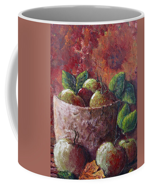 Still Life Coffee Mug featuring the painting Apple picking time by Megan Walsh