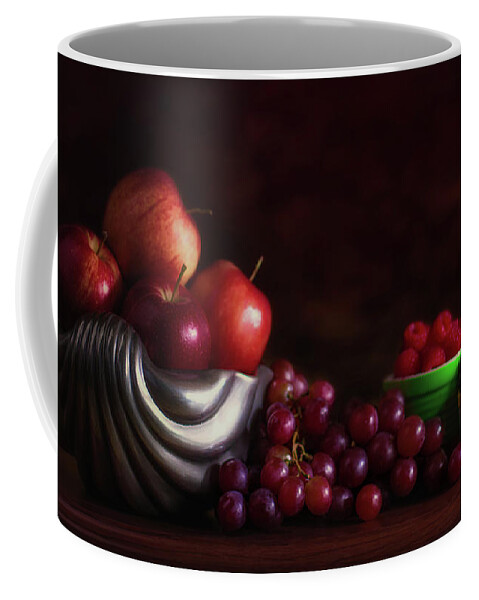 Apple Coffee Mug featuring the photograph Apples with Grapes and Berries Still Life by Tom Mc Nemar
