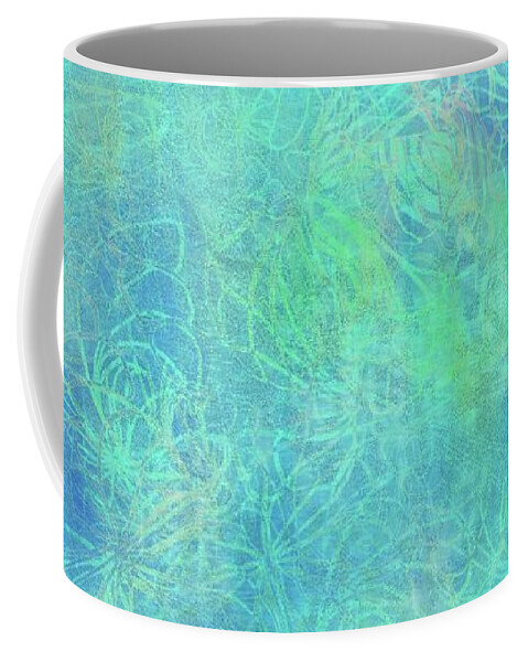 Batik Coffee Mug featuring the digital art Aqua Batik Print Coordinate by Sand And Chi