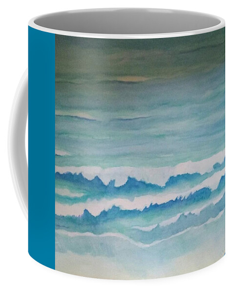 Emerald Coast Coffee Mug featuring the painting Aqua Waves by Ann Frederick