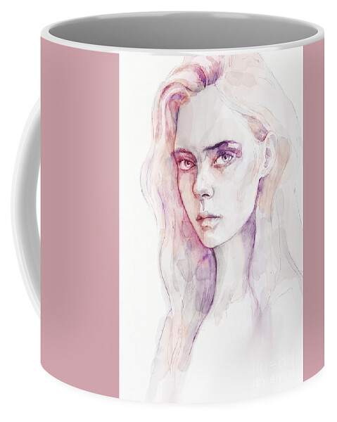 Aquarelle Coffee Mug featuring the painting Aquarelle portrait of a girl by Dimitar Hristov