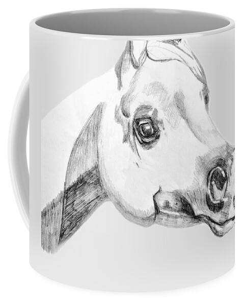 Horse Coffee Mug featuring the drawing Arabian Horse by Equus Artisan