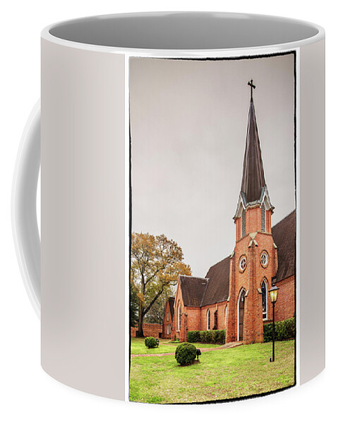 Nacogdoches Coffee Mug featuring the photograph Architectural Photograph of Christ Episcopal Church in Nacogdoches East Texas Piney Woods by Silvio Ligutti
