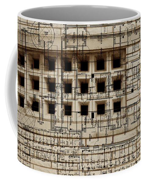 Architecture Coffee Mug featuring the painting Architecture Drawing II by Sisa Jasper