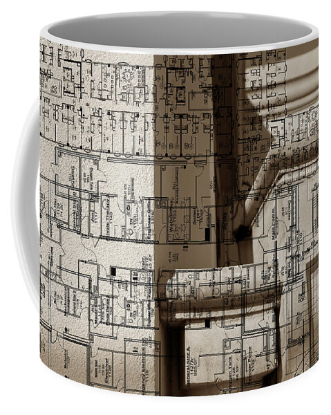 Architecture Coffee Mug featuring the painting Architecture Drawing Iv by Sisa Jasper