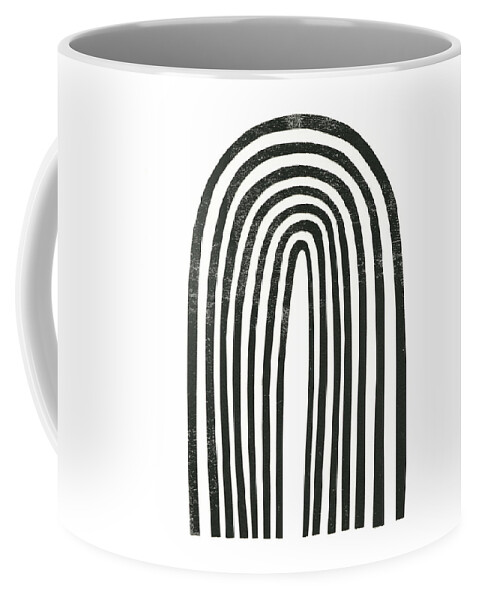 Abstract Coffee Mug featuring the painting Arcobaleno Nero Iv by Emma Scarvey