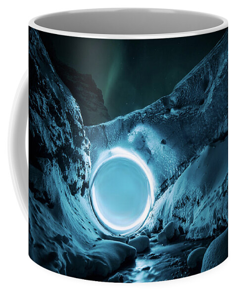 Orb Coffee Mug featuring the digital art Arctic Portal by Pelo Blanco Photo