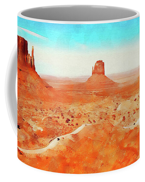 Arizona Dream Coffee Mug featuring the painting Arizona Landscape - 04 by AM FineArtPrints