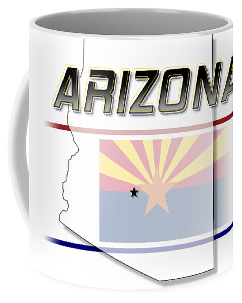 Arizona Coffee Mug featuring the digital art Arizona State Horizontal Print by Rick Bartrand