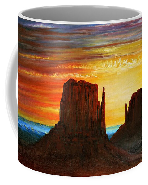 Sunset Coffee Mug featuring the painting Arizona Sunset by Greg Moores