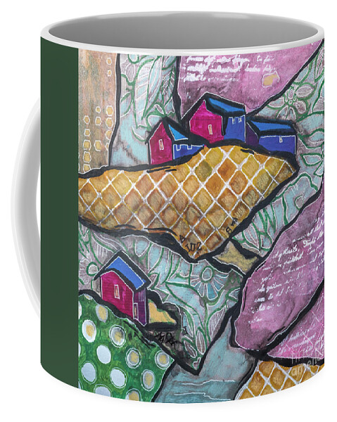  Painting Coffee Mug featuring the mixed media Art Land 6 by Ariadna De Raadt