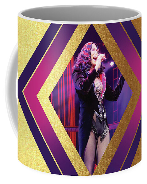 Cher Coffee Mug featuring the digital art Burlesque Cher Diamond by Cher Style