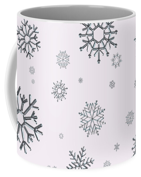 Snowflakes Coffee Mug featuring the digital art Snowflakes by Rachel Hannah