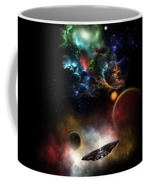 Space Coffee Mug featuring the digital art Beyond Space and Time by Rolando Burbon