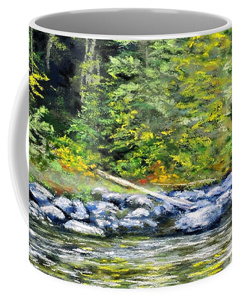 Fall Coffee Mug featuring the painting A Glimmer Of Fall by Lee Tisch Bialczak