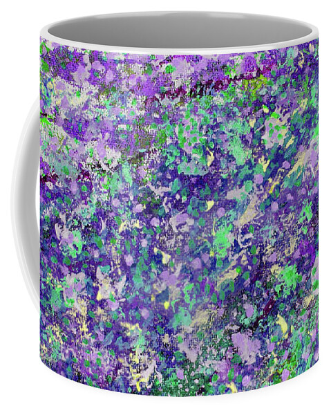 Tree Coffee Mug featuring the painting Purple and Green Cascade by Corinne Carroll