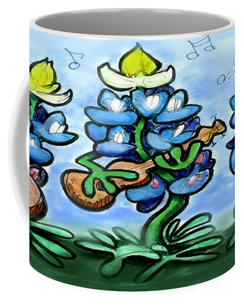 Blues Coffee Mug featuring the digital art Blues Bonnets #2 by Kevin Middleton