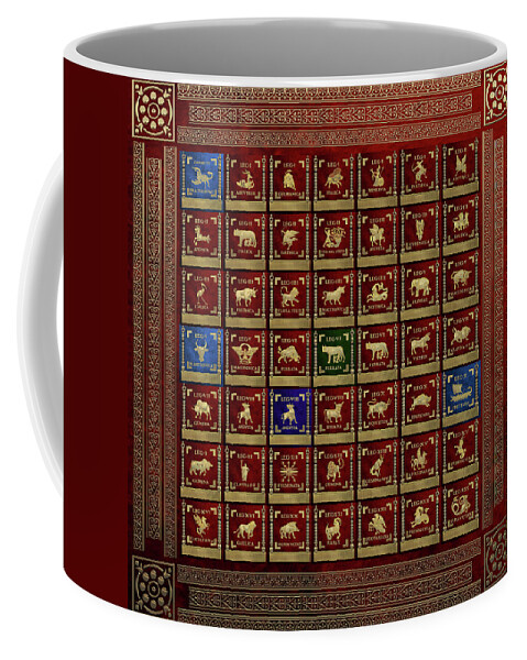 ‘rome’ Collection By Serge Averbukh Coffee Mug featuring the digital art Standards of Roman Imperial Legions - Legionum Romani Imperii Insignia by Serge Averbukh