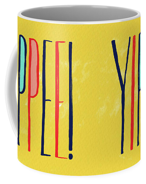 Yippee Coffee Mug featuring the painting Yippee by Jen Montgomery