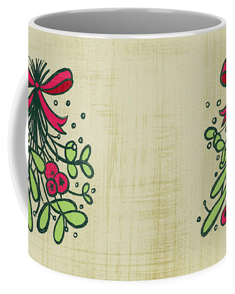 Mistletoe Coffee Mug featuring the painting Mistletoe Holiday Art by Jen Montgomery