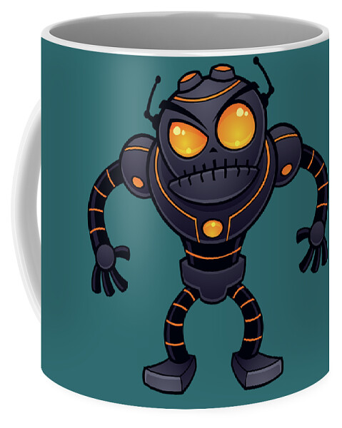 Robot Coffee Mug featuring the digital art Angry Robot by John Schwegel