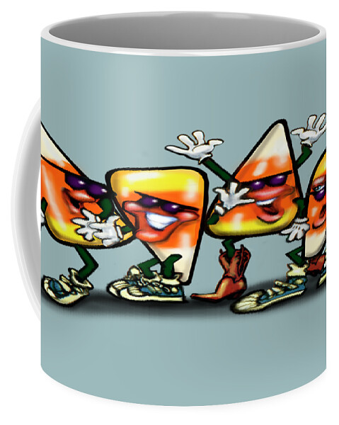 Candy Coffee Mug featuring the digital art Candy Corn Gang by Kevin Middleton