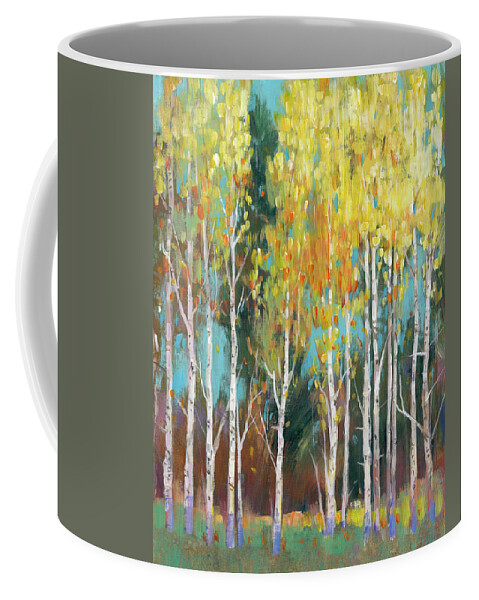 Landscapes & Seascapes+woodland & Trees Coffee Mug featuring the painting Aspen Grove II by Tim Otoole