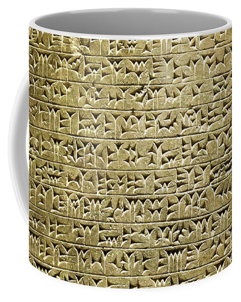 Assyrian Cuneiform Inscription Coffee Mug featuring the photograph Assyrian Cuneiform inscription by Weston Westmoreland