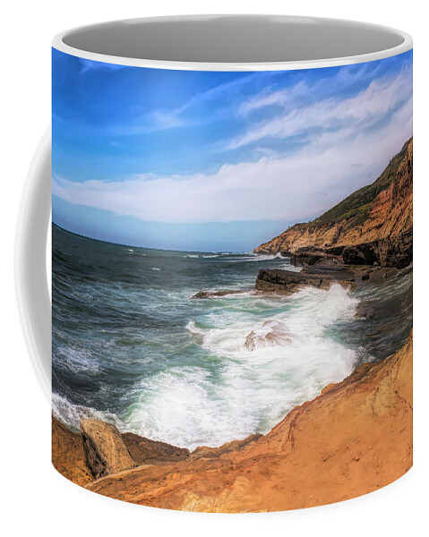 Cliffs Coffee Mug featuring the photograph At the Edge by Alison Frank