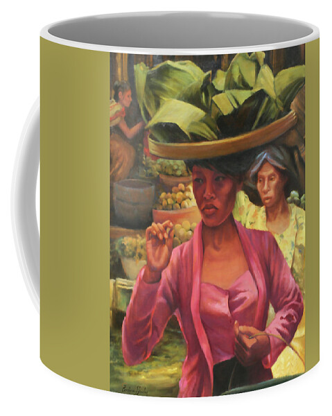 Figurative Art Coffee Mug featuring the painting At the Marketplace by Carolyne Hawley