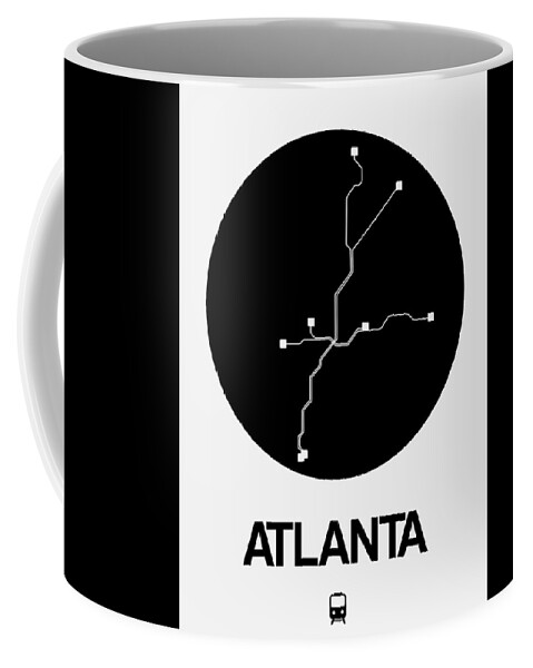 Atlanta Coffee Mug featuring the digital art Atlanta Black Subway Map by Naxart Studio