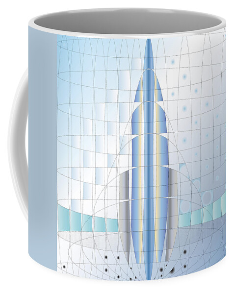 Digital Coffee Mug featuring the digital art Atomic Rocket by Kevin McLaughlin