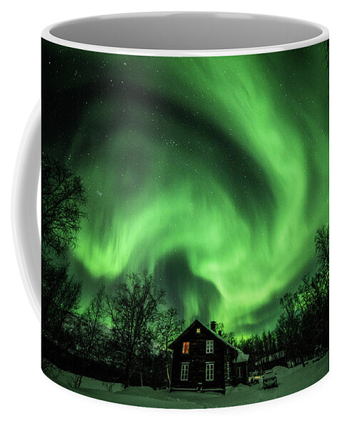 Aurora Coffee Mug featuring the photograph Aurora Storm by Pekka Sammallahti