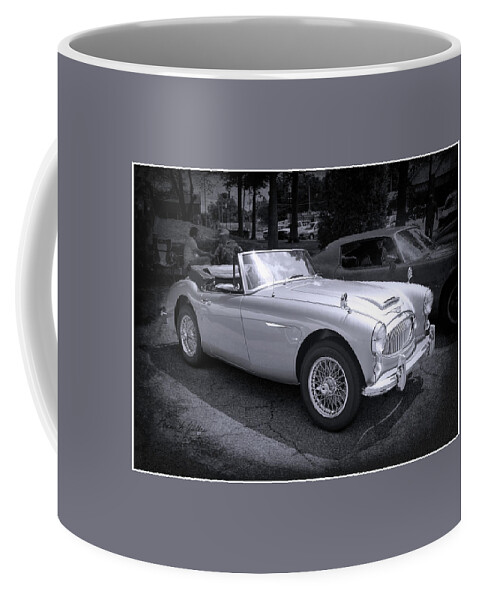 Car Coffee Mug featuring the digital art Austin Healey 3000 car by Bonnie Willis