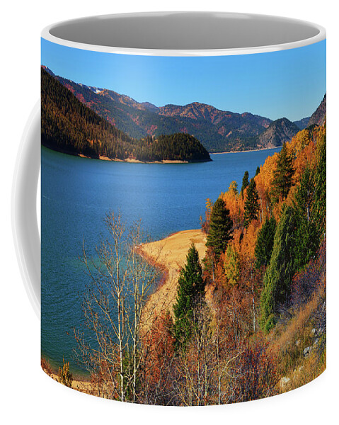 Palisades Reservoir Coffee Mug featuring the photograph Autumn Along the Palisades by Greg Norrell