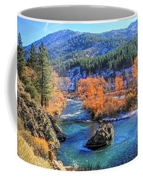 Truckee River Coffee Mug featuring the photograph Autumn Along the Truckee River by Donna Kennedy
