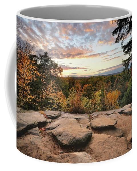 Sunset Ohio Ledges Overlook Cuyahoga Valley National Park Coffee Mug featuring the photograph Autumn at the Ledges by Jeff Burcher