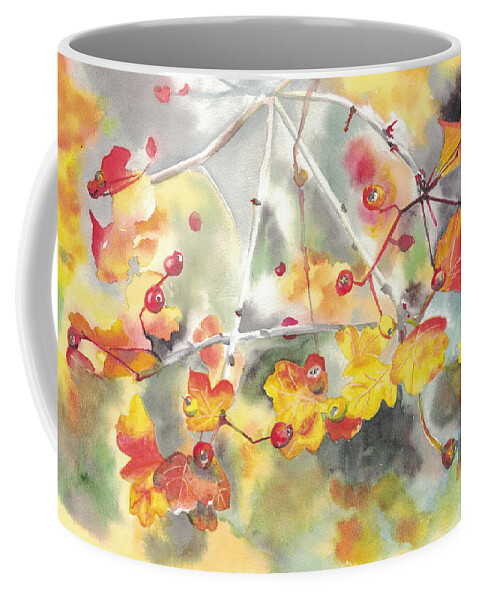Autumn Coffee Mug featuring the painting Autumn colors by Hiroko Stumpf
