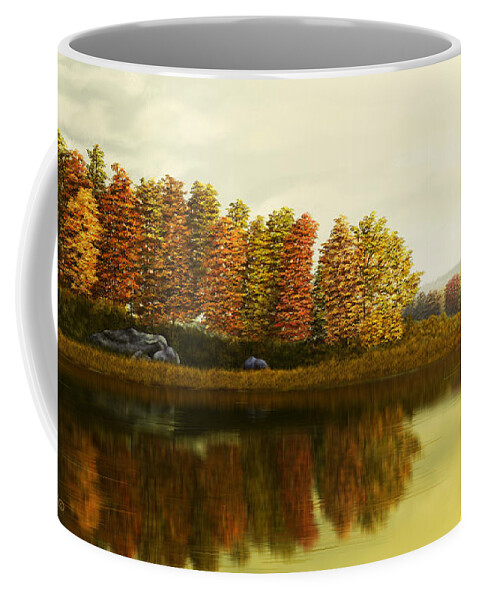 Autumn Coffee Mug featuring the digital art Autumn Morning by Kathie Miller