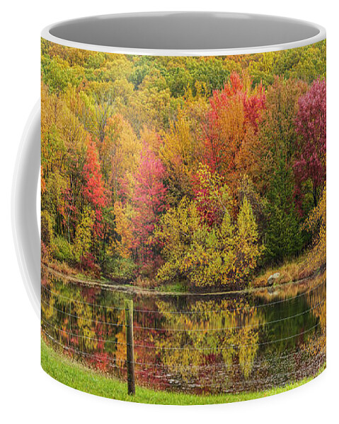 Autumn Coffee Mug featuring the photograph Autumn Pond Reflections by Angelo Marcialis