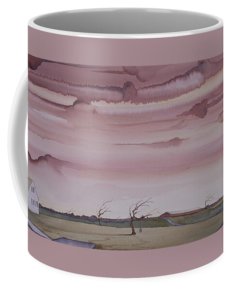 Farm Coffee Mug featuring the painting Autumn Skies on the Kirby Farm by Scott Kirby