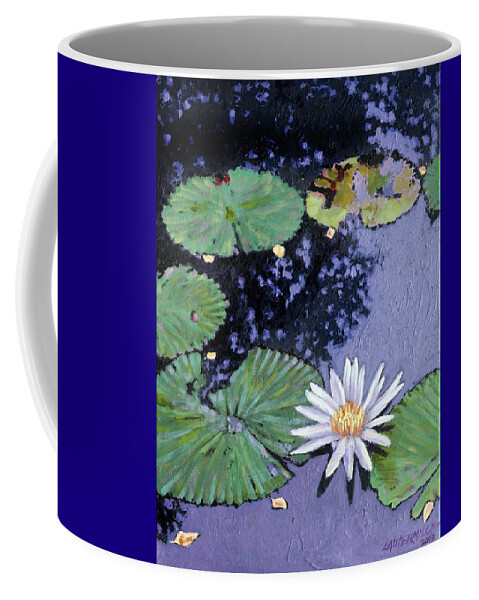 Water Lily Coffee Mug featuring the painting Autumn Spots by John Lautermilch