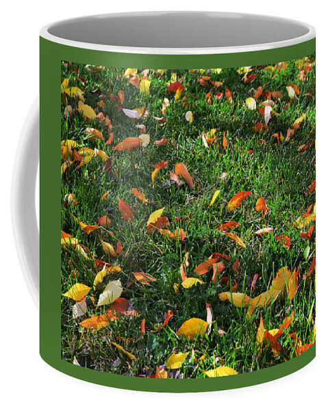 Grass Coffee Mug featuring the photograph Autumn's Confetti by Kae Cheatham