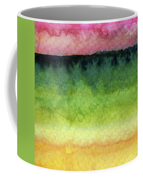 Abstract Landscape Coffee Mug featuring the painting Awakened Too by Linda Woods