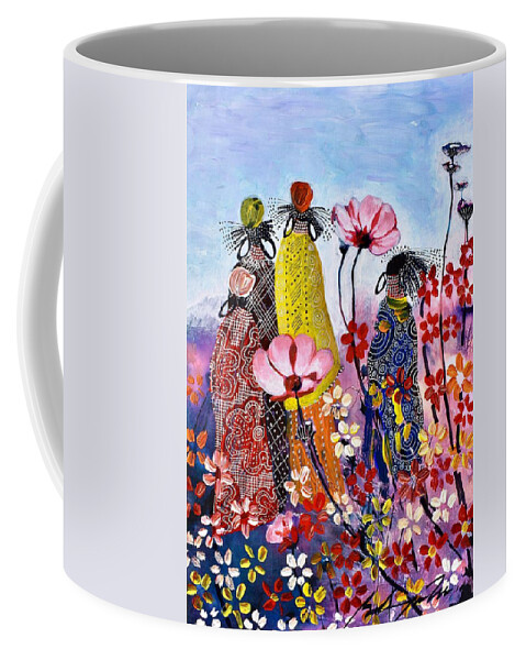 Africa Coffee Mug featuring the painting B-386 by Martin Bulinya